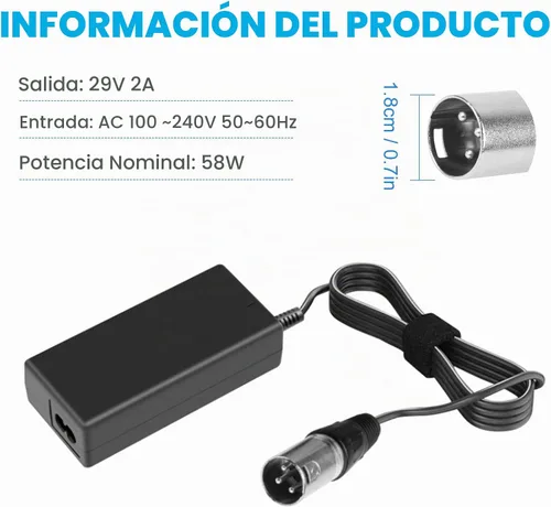 Vista 5 de 29V 2A para Cargador de Batería de 24V 2A para Scooter Golden Buzzaround Lite, Silla Eléctrica Jazzy, Pride Hoveround Mobility, Scooter Eléctrico