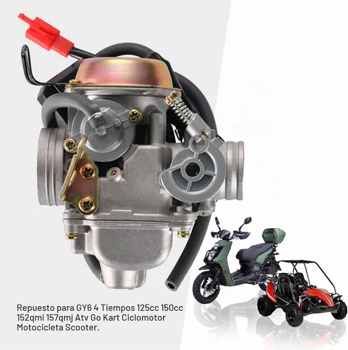 Vista 5 de GOOFIT PD24J carburador para GY6 150 cc ATV motor 157QMJ de Scooter