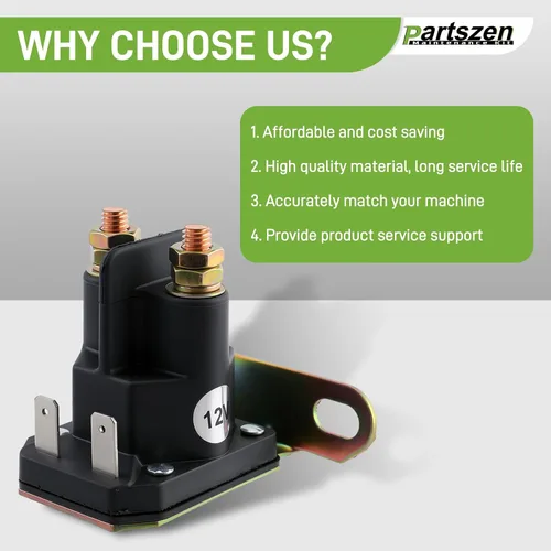Vista 6 de GY22476 AUC15346 Solenoide de Arranque 12V para Tractor John Deere Z225 Z235 Z245 Z255 Z335E Z335M Z345M Z345R D100 D105 D110 D120 D125 D130 D140