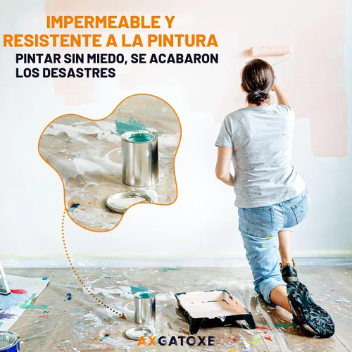 Vista 6 de Lonas de plástico de 12 x 9 pies - 1 Mil (paquete de 1) - Láminas y lonas desechables para pintor para pintar, protección impermeable