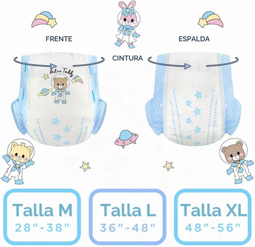 Vista 6 de Littleforbig Pañales impresos para adultos, 10 piezas, Astro Babies (M 28-38 pulgadas)