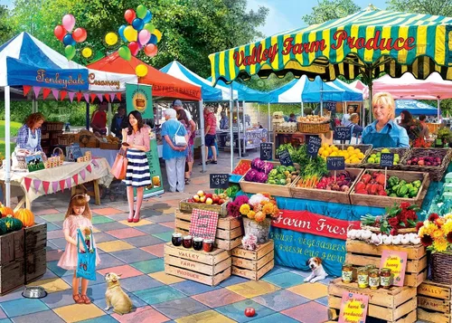 Vista 9 de MasterPieces - Rompecabezas de 500 piezas, brilla en la oscuridad, imágenes ocultas, Corner Market, diversión para adultos, familia, niños, 15" x 21