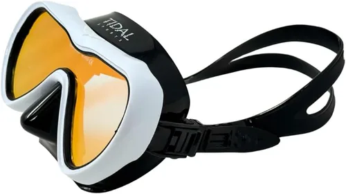 Vista 10 de Tidal Mask-Advanced - Máscara de buceo antivaho para buceo, snorkel, buceo libre y natación. Lente única de vidrio templado gran angular. Negro