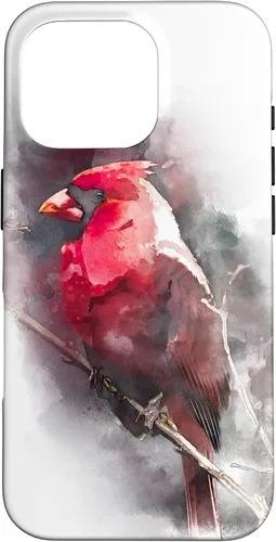 Vista 20 de Beautiful Watercolor Red Cardinal Bird Watching Animal Gift Case for iPhone 17