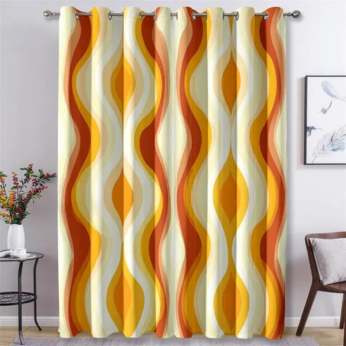 Vista 8 de Cortinas de ilusión óptica de 39 pulgadas de largo, juego de 2 paneles, cortinas negras y blancas para decoración de dormitorio, sala de estar
