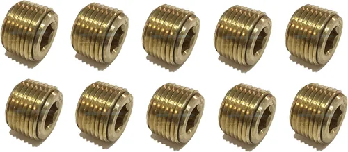 Vista 4 de Latón COUNTERSUNK HEX Plug 1/2" macho NPT MNPT combustible/aire/agua/aceite/gas WOG (cantidad 01)