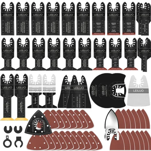 Vista 9 de LEILUO - Juego de 6 hojas para herramienta oscilante, para cortar paneles de yeso y múltiples materiales, accesorios universales para herramientas
