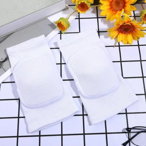 Vista 7 de 1 par de coderas con almohadilla de esponja gruesa, almohadillas protectoras blancas transpirables para coderas de voleibol, protector de rodilla