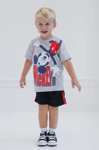 Vista 2 de Disney- Camisa de manga corta y pantalones cortos de malla de Mickey Mouse