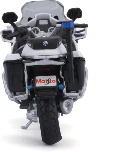 Vista 5 de BMW R1200RT - Serie de motocicletas de policía blanca con soporte de exhibición de plástico, modelo de motocicleta fundido a troquel 1/18 por Maisto