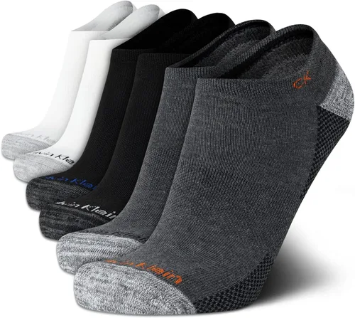 Vista 145 de Calvin Klein Calcetines para hombre, mezcla de algodón, acolchados, sin talla, forro de calcetines atléticos (6 unidades)