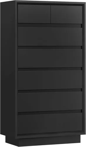 Vista 9 de TEENFON 55" Dresser for Bedroom with 6 Drawers, Black Dresser with Metal Slide, Bedroom Dressers, Wood Dressers & Chests of Drawers for Bedroom