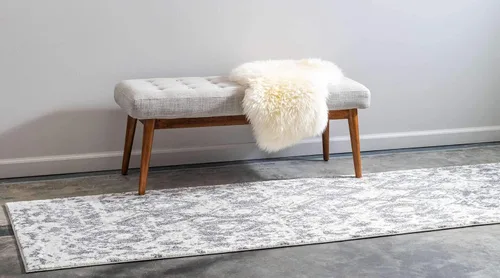 Vista 2 de Unique Loom - Alfombra estilo tradicional de Rosso Collection, Polipropileno, Gris Claro