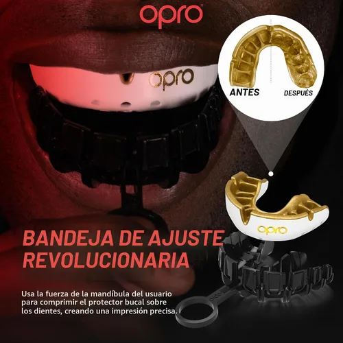 Vista 4 de OPRO Protector bucal Gold Level - Protector bucal moldeable con ajuste cómodo de primera calidad y protección multicapa para boxeo, artes marciales