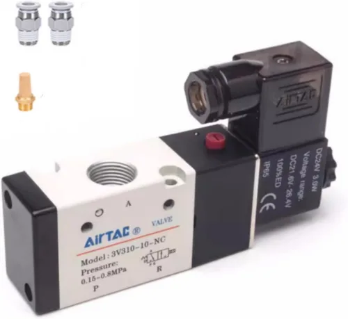 Vista 7 de Válvula solenoide AirTAC Airvexalon DC12V 4V410-15 1/2"PT neumática de aire, 2 posiciones, 5 vías, eléctrica de bobina simple operada por piloto
