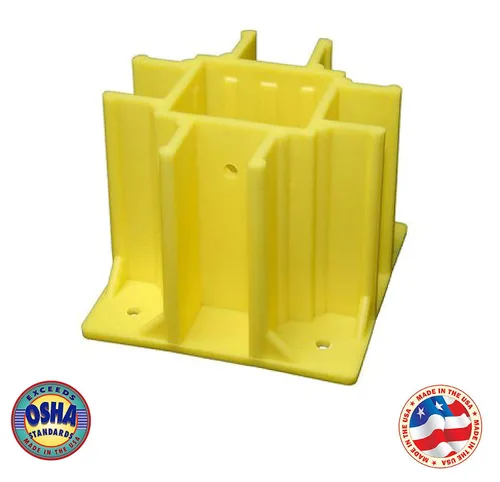 Vista 2 de Safety Boot SB024-B - Base de barandilla amarilla compatible con OSHA con ranuras para puntera (24 unidades)