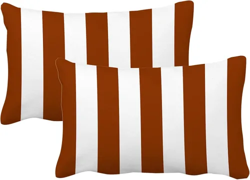 Vista 22 de Leaveland Juego de 2 fundas de almohada cuadradas de algodón y poliéster de 16 x 16 pulgadas, diseño de rayas blancas y negras, fundas decorativas