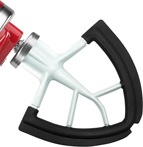 Vista 8 de Batidor de borde flexible para KitchenAid de 4.5/5 cuartos de galón con cabezal inclinable, accesorio para batidora KitchenAid, con bordes de Gris