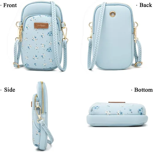 Vista 2 de Techcircle Small Crossbody Purse for Girls, PU Leather Cell Phone Wallet Shoulder Bag with Removable Strap
