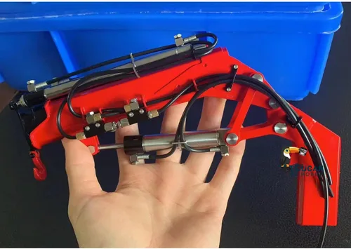 Vista 5 de LESU Metal Fly Jib Arm Crane para 1/14 RC Dumper hidráulico coche modelo grúas piezas