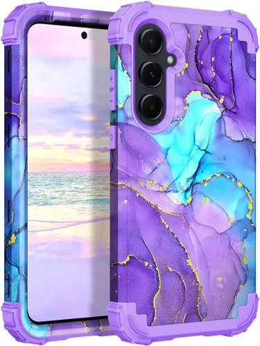 Vista 64 de Hocase Funda para Galaxy A37 5G, protección resistente a prueba de golpes, parachoques de goma de silicona suave+funda protectora híbrida