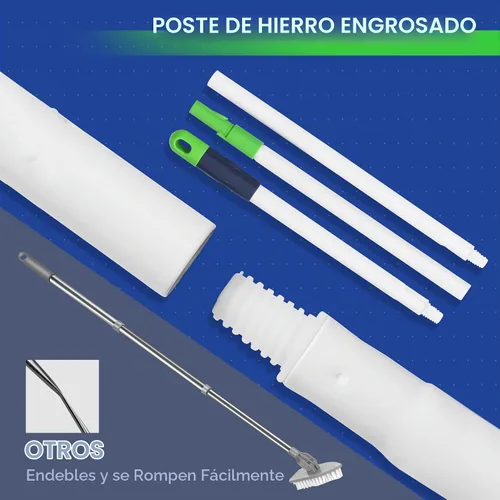 Vista 6 de BOOMJOY Cepillo de limpieza de ducha 4 en 1, juego de limpiador extensible de 58 pulgadas para bañera y azulejos, cepillo de lechada con mango