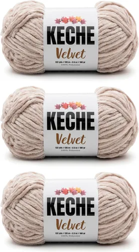 Vista 83 de Keche Hilo para ganchillo, hilo de terciopelo, chenilla suave, manta de bebé voluminosa amigurumi Yarn 3.53 oz (132 yardas) - Arona
