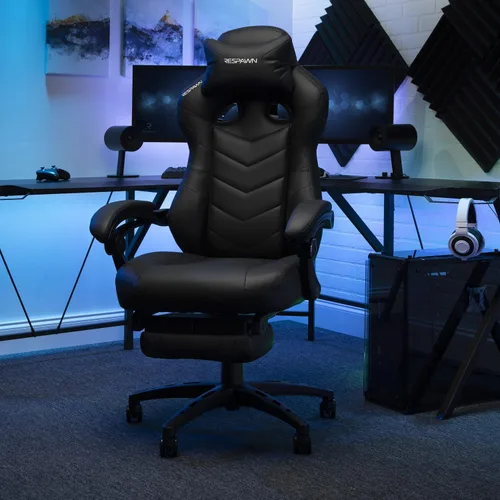 Vista 2 de RESPAWN 110 Pro Silla Ergonómica para Juegos con Reposapiés para Adultos - Cómoda Silla Reclinable de Oficina para Juegos con Soporte Lumbar