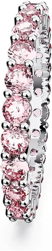 Vista 3 de Swarovski Colección de Anillos de Cristal Matrix, Corte Redondo, Engaste de Puntas, Acabado de Rodio