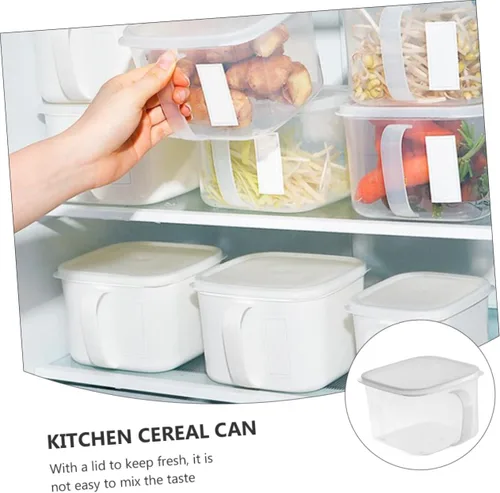 Vista 7 de 2 recipientes herméticos para almacenamiento de alimentos con tapas, contenedores de plástico transparente para cocina y refrigerador, ideal