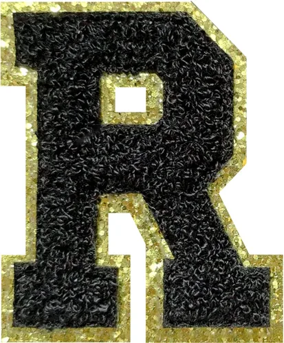Vista 98 de 4 parches de letras de felpilla negra, parches de letras termo-adhesivas de 2.2", parches de letras de felpilla para ropa (S)
