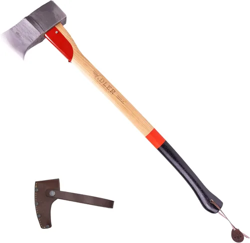 Vista 16 de Adler Hacha de explorador – Hacha de campamento forjada alemana con funda de cuero, bushcraft compacto y hacha de senderismo, cabeza de acero al