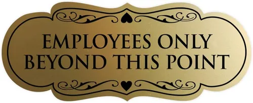 Vista 17 de Signs ByLITA Designer Employees Only Beyond This Point - Letrero (negro), tamaño mediano