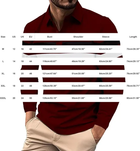 Vista 2 de Camisa polo para hombre, manga larga, cuello abotonado, bloque de color, moda para trabajo y golf
