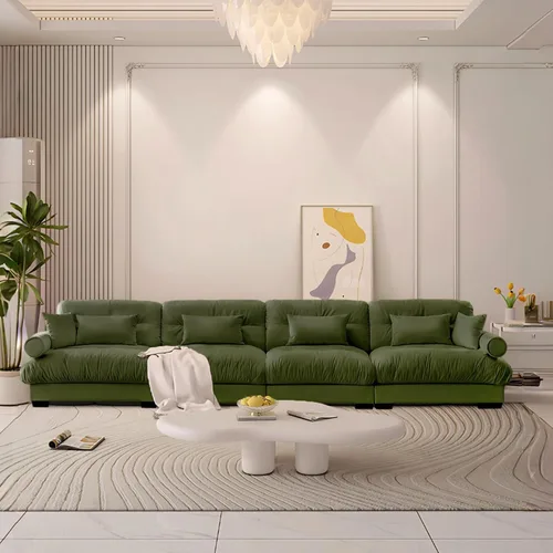 Vista 29 de Reposapiés Otomano Tapizado de Terciopelo con Cojín para Sofá Seccional Sofá 300 libras para Sala de Estar (Beige)