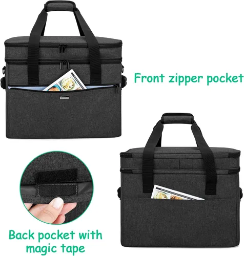 Vista 4 de YARWO Bolsa de viaje grande para olla de cocción lenta compatible con Crock-Pot/Hamilton Beach de 8 a 10 cuartos de galón, doble capa