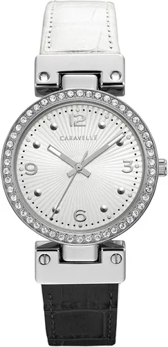 Vista 2 de Caravelle Dress Reloj de cuarzo para mujer acero inoxidable con correa de cuero de dos tonos bicolor modelo 43L208