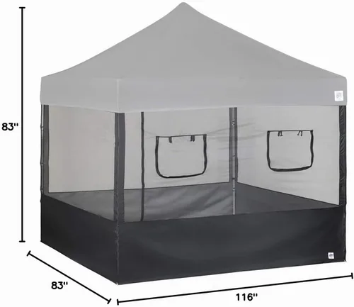 Vista 11 de E-Z UP Kit de pared lateral para cabina de comida, juego de 4, se adapta a toldo de pierna recta de 10 x 10 pies (toldo/refugio no incluido)
