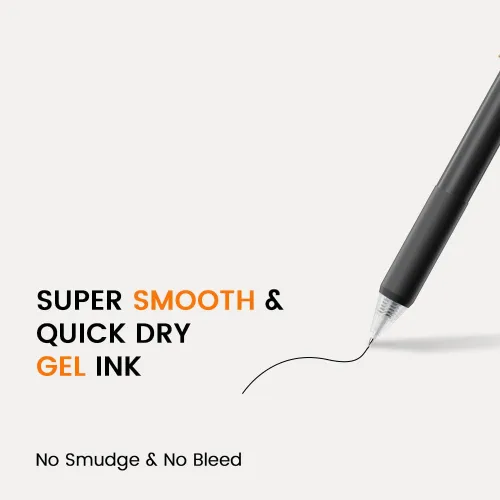 Vista 2 de Bolígrafos de gel - Tinta negra 4 piezas 0.5 mm de punta fina, pluma de escritura suave, suministros para oficina, escuela y diario (negro)
