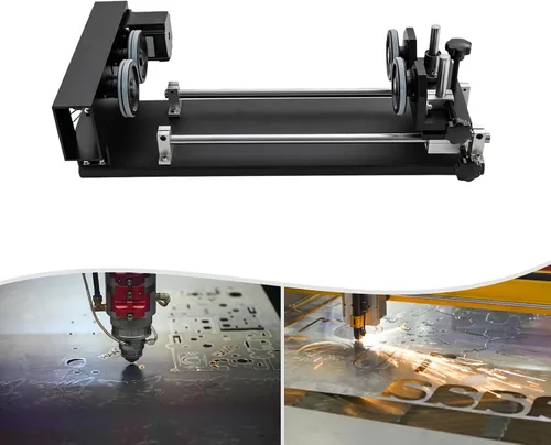 Vista 3 de Rotary Carving Fixture Aluminum Alloy Roller Rotary Axis for Engraving