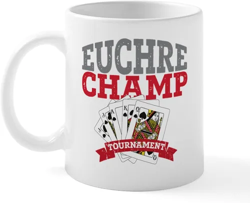 Vista 2 de CafePress Euchre Champ Mugs Taza de café de cerámica de 11 oz (11.0 fl oz)