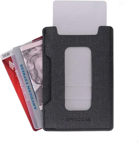 Vista 4 de Dango S1 Stealth Wallet - Negro azabache, material DTEX duradero, resistente al agua, bloqueo RFID, fabricado en Estados Unidos, Negro DTEX, m