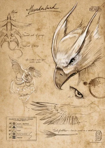 Vista 20 de MIGHTYPRINT Animales fantásticos y dónde encontrarlos - Cuaderno de bocetos Bowtruckle - Arte de pared duradero de 17 x 24 pulgadas, no hecho