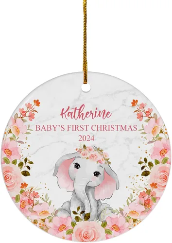 Vista 18 de FLOCHIL Adorno personalizado para la primera Navidad del bebé 2024, adorno de la primera Navidad de los bebés 2024, regalo para niños, niñas, bebés