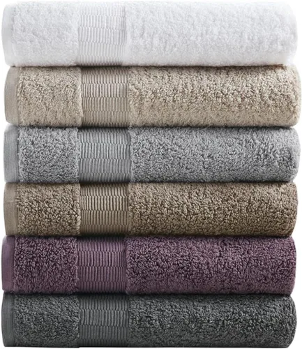 Vista 7 de Madison Park SIGNATURE Luce - Lujoso juego de toallas de baño 100% algodón egipcio, sedosas, suaves y altamente absorbentes, calidad de spa premium