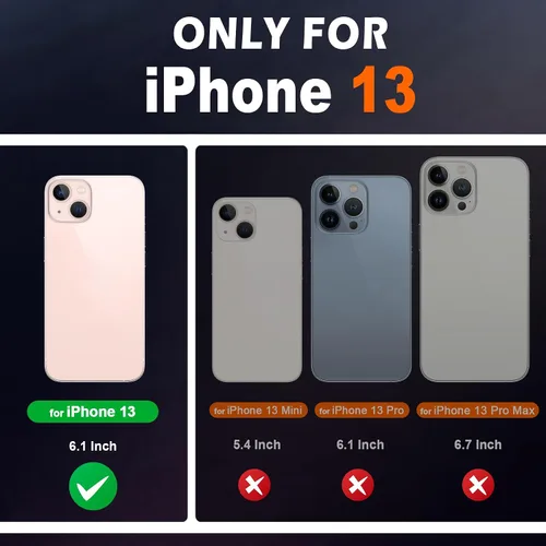 Vista 2 de SHIELDON Funda para iPhone 13, de piel auténtica, con función atril, bloqueo RFID, tarjetero de crédito, a prueba de golpes, protección completa