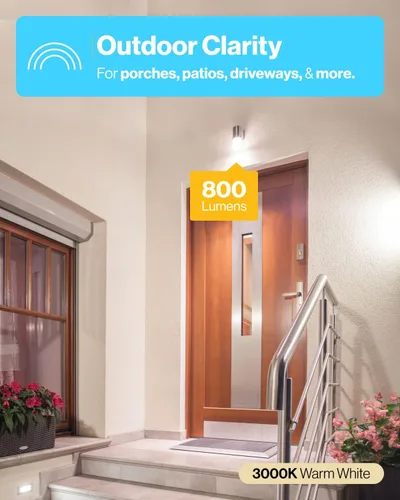 Vista 6 de Sunco - Paquete de 10 bombillas LED para exteriores del atardecer al amanecer A19, fotocélula automática para iluminación exterior, 800 LM, 9 W