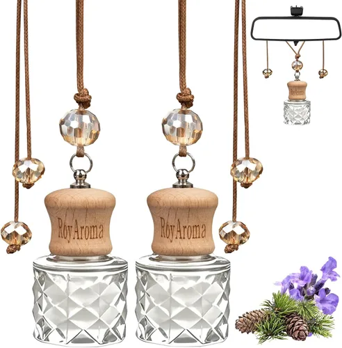 Vista 11 de RoyAroma Difusor ambientador ecológico para automóvil, difusor colgante para automóvil, paquete de 2, perfume de aceite esencial natural