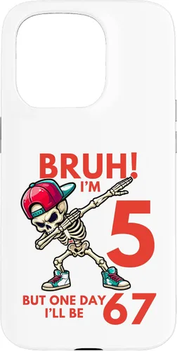 Vista 14 de Bruh I'm 5 But One-Day I'll Be 67 Retro 5th Birthday Kids Case for iPhone 17