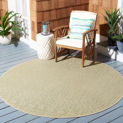 Vista 56 de SAFAVIEH Alfombra lavable para exteriores, colección Courtyard de 2.3 x 6.7 pies, beige y azul aguamarina, no desprende pelusa y es fácil